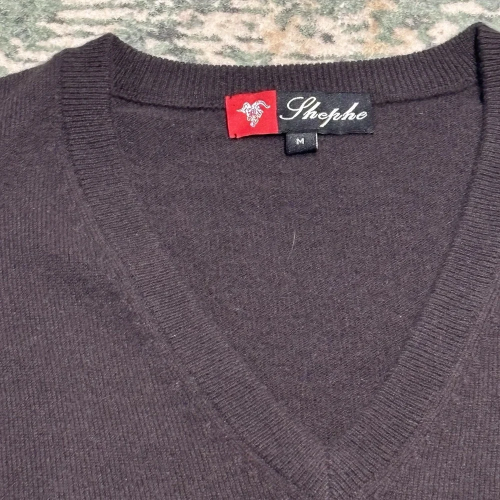 Shephe 100% Cashmere Mens Sweater vest Medium Brown